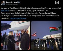 莫迪发帖:“已到华盛顿” 将与特朗普、马斯克